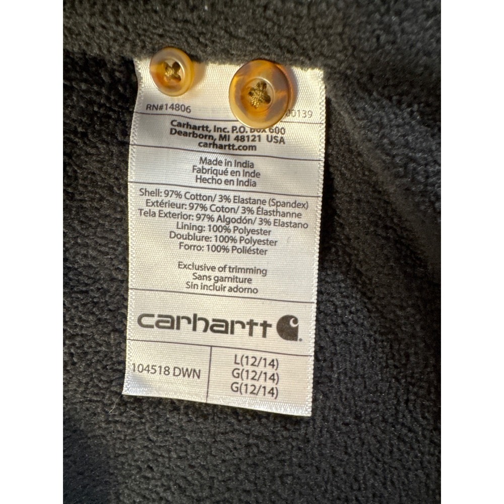 CARHARTT Womens Plaid Flannel Fleece-lined‎ Shirt Jacket Shacket Maroon L 12/14 - Picture 11 of 14